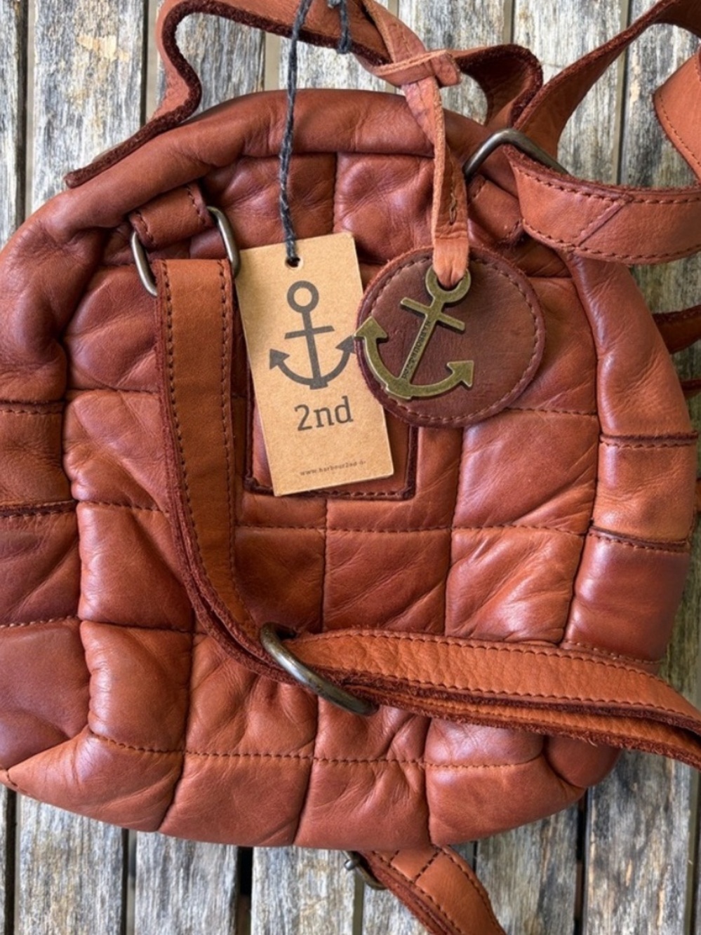 NWT HARBOUR 2 Quilted Distressed Leather Mini Backpack